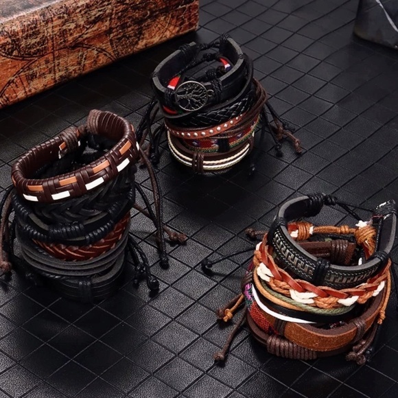 🆕 SALIMUE || Men/Women 8.5” Handmade Adjustable Leather Cuff Bracelet- - Picture 3 of 3